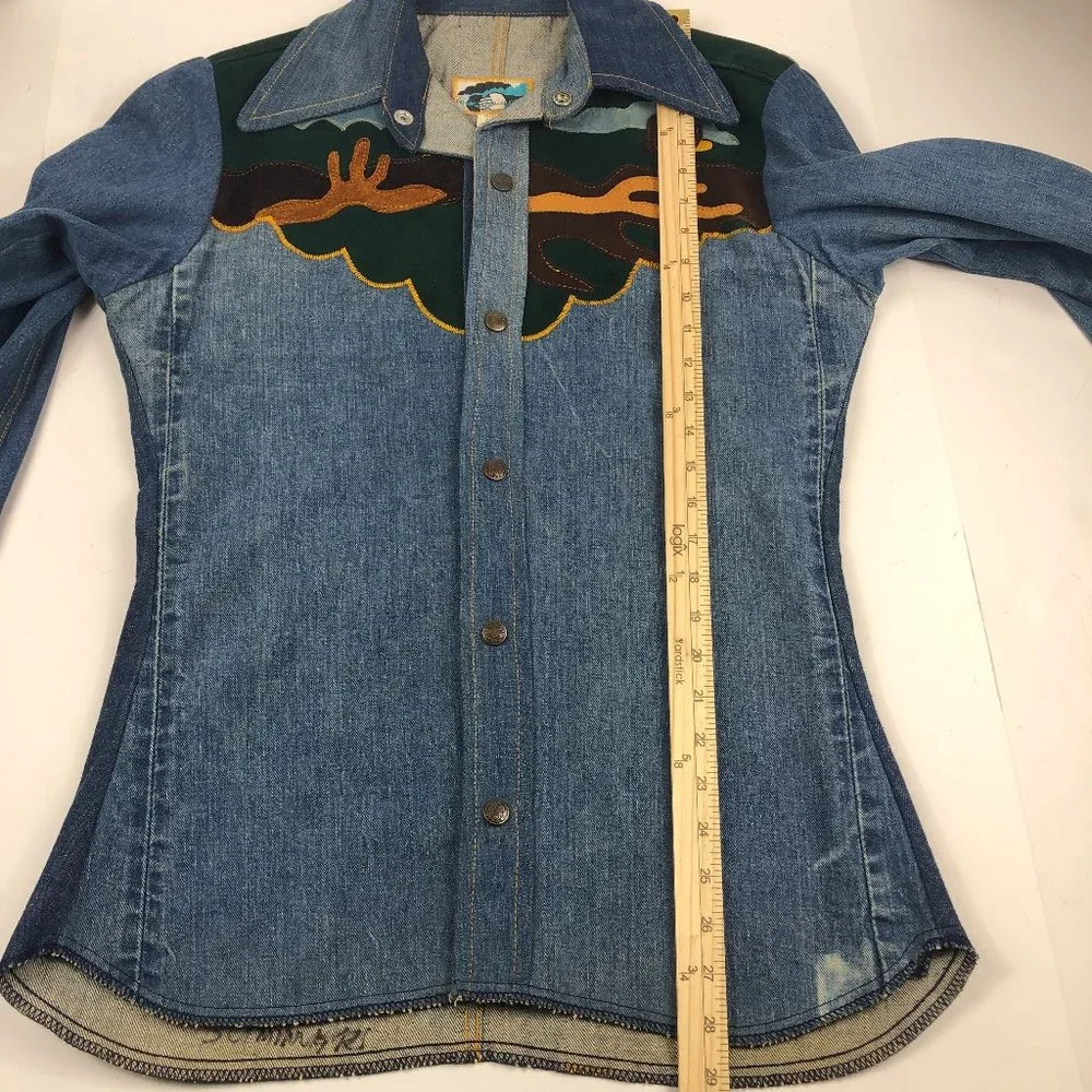Antonio Giuseppe Vintage 1976 One-of-A-Kind Denim & Leather Suit Hippie Rare